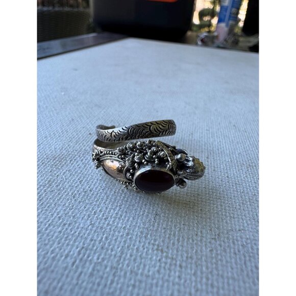 Vintage Sterling Silver Dragon Ring Size 7.5 Adjustable - Picture 7 of 9